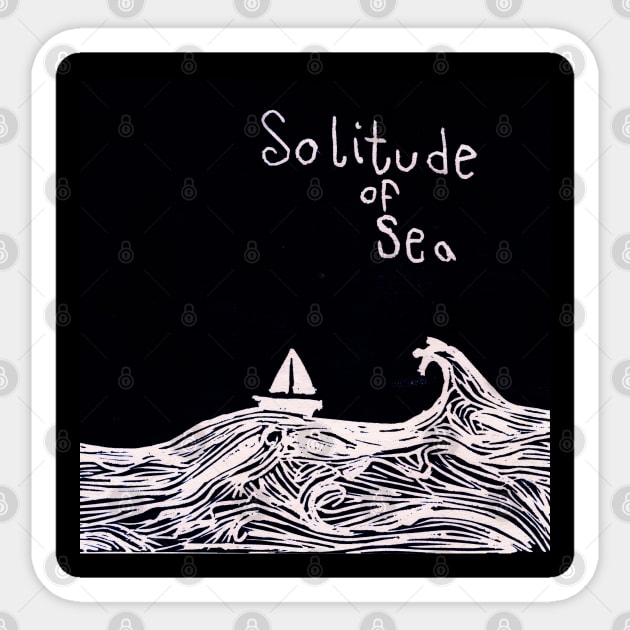 Solitude of the sea Sticker by KatherineBlowerDesigns